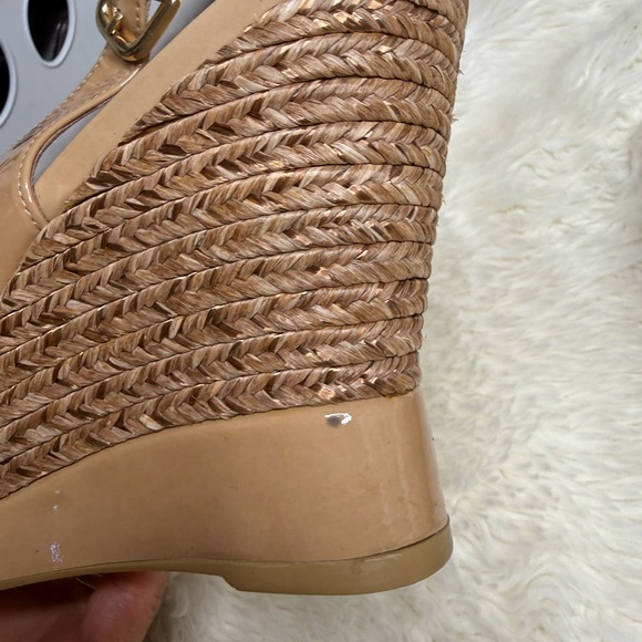 Stuart Weitzman Dolunch Patent Espadrille Wedge Sandal Women Size 9.5 - Picture 13 of 16
